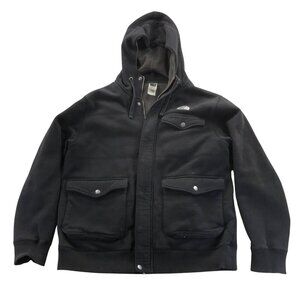 The North Face Men's Fleece Parka XL Black Lined Hoodie Full Zip